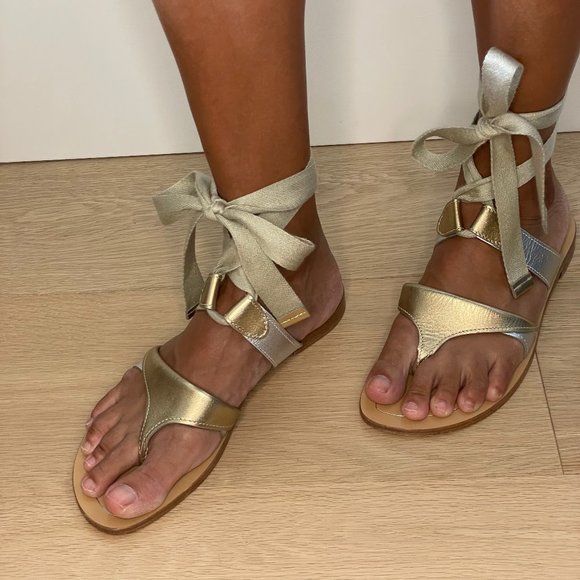Sarah Flint Gold and Silver Sandals - Picture 1 of 6